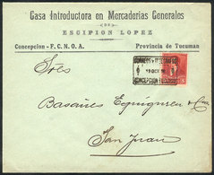 ARGENTINA: Cover Posted To San Juan On 19/OC/1898 Franked With 5c., With Rectangular Datestamp Of CONCEPCIÓN (Tucumán),  - Prefilatelia