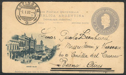 ARGENTINA: "6c. Postal Card (PAID REPLY) Illustrated With View Of "Callao Avenue", Sent From Zofingen (Switzerland) To B - Voorfilatelie