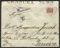 ARGENTINA: Registered Cover Sent From Buenos Aires To Italy In JA/1916, Franked With A Stamp Of 24c. Plowman, With Sever - Voorfilatelie
