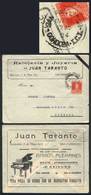 ARGENTINA: "GJ.567 Franking An Advertising Taranto Jewelry Cover (on Reverse GERMAN PIANOS, Including Letter With Advert - Prefilatelia