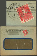 ARGENTINA: "Cover Used In Buenos Aires On 22/JUL/1925, Franked With 5c. San Martín W/o Period With "BB" PERFIN Of Banco  - Prefilatelia