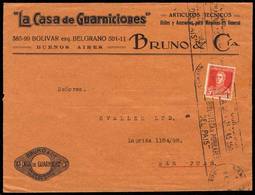 ARGENTINA: Cover With Advertisement (Cylinder Head Gaskets And Parts For Gas/petrol Cars), Franked With 5c. And Sent Fro - Prefilatelia