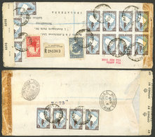 ARGENTINA: LARGE POSTAGE: Registered Airmail Cover Sent To England On 26/AU/1943, With Spectacular Postage That Includes - Prefilatelia