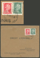 ARGENTINA: PERFINS Of Eva Perón Of 20c. And 25c., Franking An Envelope Of The Banco De La Nación Argentina, Sent To Fran - Voorfilatelie