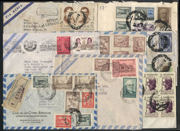 ARGENTINA: 8 Covers Used In 1960s, There Is A Wide Range Of Rates And Postage Combinations, Destinations, Etc., Very Int - Préphilatélie