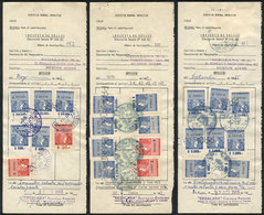 ARGENTINA: National Taxes, IMPUESTO DE SELLOS - ESCRIBANÍAS (Stamp Tax, Notary): 130 Rare Revenue Stamps In Varied Color - Andere & Zonder Classificatie