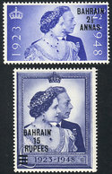 BAHRAIN: Sc.62/63, 1948 Royal Silver Wedding, Cmpl. Set Of 2 Values, Mint Lightly Hinged, VF Quality! - Bahrein (...-1965)