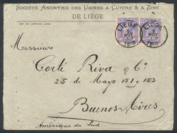 BELGIUM: 6/NO/1886 LIEGE - Argentina: Cover Franked By Sc.53 Pair, Liege Datestamp, And On Reverse Paris Transit And Bue - Otros & Sin Clasificación