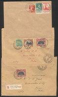 BELGIUM: 2 Registered Covers Sent In 1915 And 1916 From Baarle-Hertog To Italy Franked With 50c. And 90c., Also An Unpos - Otros & Sin Clasificación