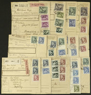 BOHEMIA AND MORAVIA: 14 Parcel Post Despatch Notes Of 1943/4 Franked With Hitler Stamps, Varied Rates, Very Interesting  - Sonstige & Ohne Zuordnung