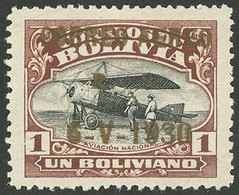 BOLIVIA: Sc.C18, 1930 Zeppelin 1B., Mint Lightly Hinged, Catalog Value US$350, Excellent Quality! - Bolivië