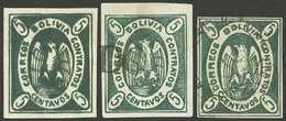 BOLIVIA: 3 Condors Of 5c., 2 Used, VF Quality! - Bolivië