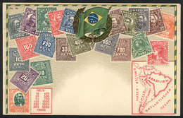 BRAZIL: Stamps Of Brazil And Map, Embossed, VF Quality - Other & Unclassified