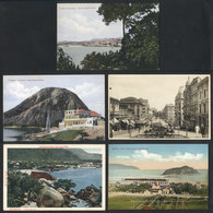 BRAZIL: 5 Old Cards With Very Good Views Of Victoria (2), Santos (2) And Sao Paulo, VF Quality! - Altri & Non Classificati