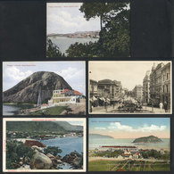 BRAZIL: 5 Old Cards With Very Good Views Of Victoria (2), Santos (2) And Sao Paulo, VF Quality! - Otros & Sin Clasificación