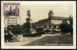 CZECHOSLOVAKIA: PODEBRADY: King George Square, Maximum Card Of 29/MAY/1937, VF - Sonstige & Ohne Zuordnung