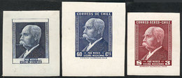 CHILE: Yvert 224 + A.124, 1949 Museum Vicuña Mackenna, DIE PROOFS: Without Value Or Inscriptions In Indigo Blue + The Se - Chili