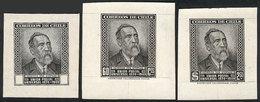 CHILE: Yvert 227/8, 1950 75th UPU Anniversary, DIE PROOFS: Without Face Value In Black, And Of Both Values In Black-ches - Chile