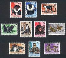 CONGO: Yvert 785/94, Monkeys, Complete Set Of 10 Values, Excellent Quality - Sonstige & Ohne Zuordnung
