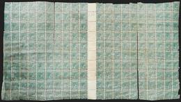 CUBA: Yvert 25, 1878 25c. DARK Green, Fantastic Block Of 200 Examples Containing 10 Gutter Pairs, Very Nice, Fine Qualit - Andere & Zonder Classificatie