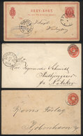 DENMARK: 3 Old Used Postal Stationeries, Fine Quality! - Entiers Postaux