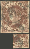 SPAIN: "Sc.56, 1862 4c. Brown On Rose, With "CUARTCS" Variety, VF And Interesting!" - Nuovi