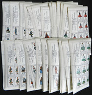 SPAIN: Year 1970 And Following, TYPICAL COSTUMES, Complete Set Of 53 Values In Corner Blocks Of 10 Stamps + 2 Labels, Ve - Nuovi