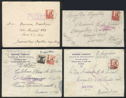SPAIN: 4 Covers Mailed To Argentina In 1937 And 1938 With Varied Censor Marks, Interesting Group! - Storia Postale