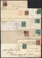 UNITED STATES: 9 Old Covers (circa 1870/1880), All With Nice And Interesting Cancels, Fine To VF Quality, Low Start! - Brieven En Documenten