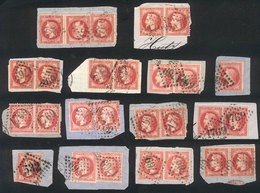 FRANCE: Sc.36, 27 Used Examples On Fragments, Very Fine Quality, Catalog Value US$540, Low Start! - Autres & Non Classés