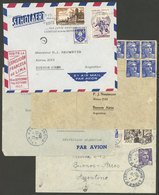 FRANCE: 4 Airmail Covers Sent To Argentina Between 1952/57, VF! - Sonstige & Ohne Zuordnung