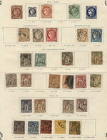 FRANCE: Old Collection On Album Pages, Used Or Mint Stamps, Fine General Quality (some With Defects), Good Opportunity!  - Collections