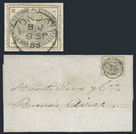 GREAT BRITAIN: 8/SEP/1886 LONDON - Buenos Aires: Folded Cover Franked By Sc.103 With Datestamp, On Reverse It Bears Two  - ...-1840 Vorläufer