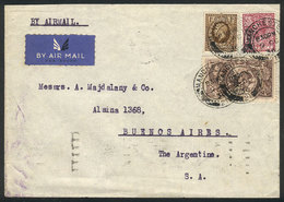 GREAT BRITAIN: Airmail Cover Sent From Manchester To Buenos Aires On 9/OC/1936 By Air France (Paris Transit Backstamp Of - ...-1840 Préphilatélie