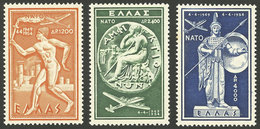 GREECE: Yvert 66/68, 1954 NATO 5th Anniversary, Cmpl. Set Of 3 MNH Values, VF Quality! - Ungebraucht