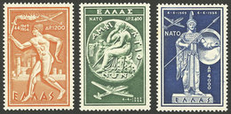 GREECE: Yvert 66/68, 1954 NATO 5th Anniversary, Cmpl. Set Of 3 MNH Values, VF Quality! - Nuevos