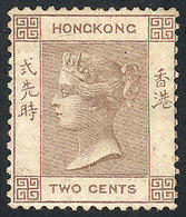 HONG KONG: Sc.1, 1862 2c. Light Brown Without Watermark, Mint Without Gum, Fine Quality, Low Start! - Other & Unclassified