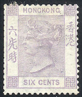 HONG KONG: Sc.12, 1863/80 12c. Lilac With Crown CC Wmk, Mint With Original Gum, The Perforations At Left Are Short Else  - Sonstige & Ohne Zuordnung