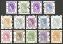 HONG KONG: Sc.185/198, 1954/60 Queen Elizabeth, Cmpl. Set Of 14 Mint Values (many MNH), Excellent Quality! - Andere & Zonder Classificatie