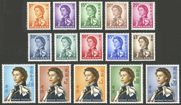 HONG KONG: Sc.203/217, 1962 Queen Elizabeth, Cmpl. Set Of 15 MNH Values, Excellent Quality! - Other & Unclassified