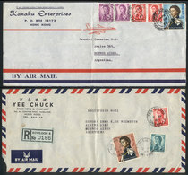 HONG KONG: 2 Airmail Covers Sent To Argentina In 1969 With Very Nice Postages! - Andere & Zonder Classificatie