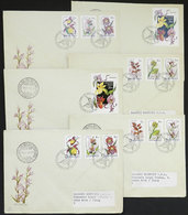 HUNGARY: Sc.3087/3093, 1987 Flowers, Cmpl. Set Of 6 Values + S.sheet, Perforated And IMPERFORATE, On 6 Covers Sent To It - Autres & Non Classés