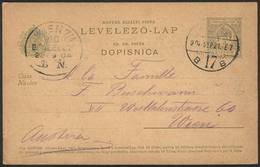 HUNGARY: 5f. Postal Card Sent To Wien On 21/SE/1904, VF Quality! - Other & Unclassified