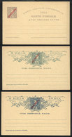 PORTUGUESE INDIA: Set Of 3 Postal Cards With Reply Paid Of 1911, Unused, Excellent Quality! - Portugees-Indië