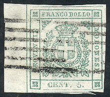 ITALY: Sc.10, 1859 Provisional Government 10c. Green, Beautiful Example With Sheet Margin, Excellent Quality, With Enzo  - Modena