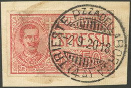 ITALY: "Sc.E2, 1903/26 50c. IMPERFORATE, Used On Fragment With Cancel Of "Trieste - Pzza Della Corsa - 2/9/20", Very Att - Other & Unclassified