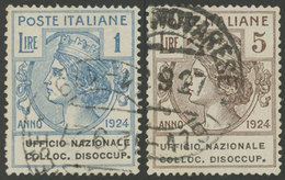 ITALY: Sassone 67/68, The 2 High Values Of The Set, Used, Very Fine Quality, Guaranteed Cancels, Good Opportunity! - Sonstige & Ohne Zuordnung