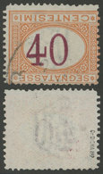 ITALY: Sc.9a, 1870 40c. With INVERTED FIGURE Variety, Used, Very Fine Quality, With Guarantee Mark Of Diena On Back - Portomarken