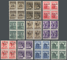 ITALY - LOCAL STAMPS: Sassone 1/10, 1945 Complete Set Of 10 Values In MNH Blocks Of 4, Excellent Quality, Catalog Value  - Non Classés