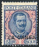 ITALY - OFFICES IN LA CANEA: Sc.13, 1906 5L. Mint Without Gum, Very Nice, Catalog Value US$375 - Sin Clasificación
